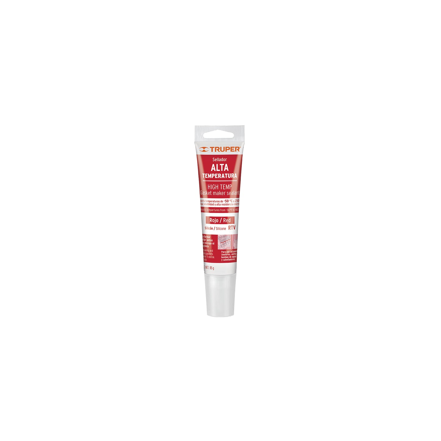 ALTE-R Sellador de silicona para altas temperaturas, rojo, 85 gr