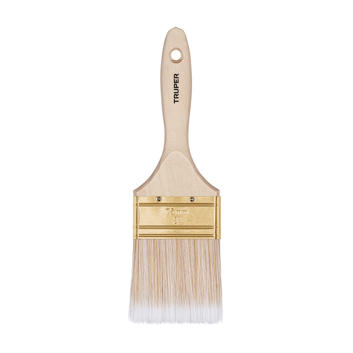 BRT-3S Brocha cerdas sintéticas,mango de madera, corte recto, 3'"