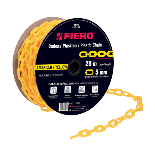 CAPL-5M Cadena de plástico de 5mm, amarilla