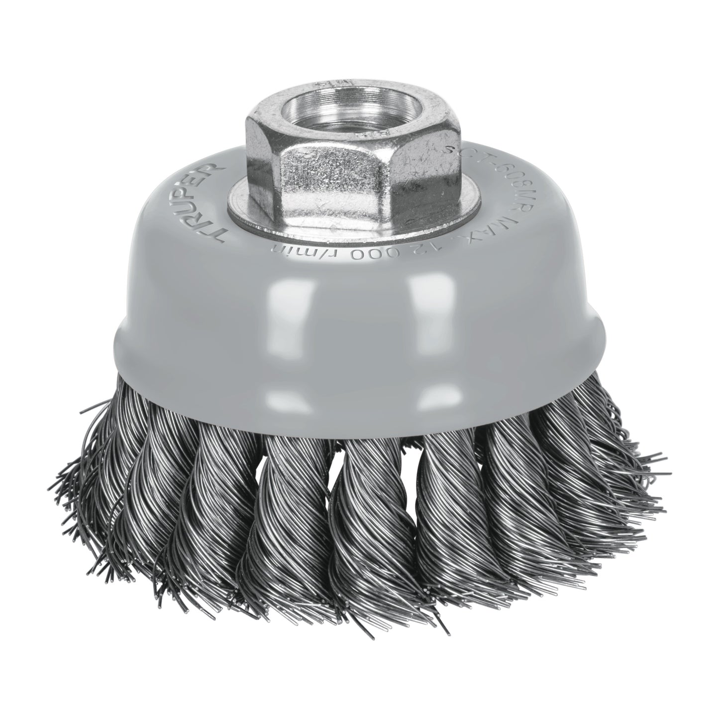 CT-608MR Carda de copa, alambre trenzado fino, 3', Multi rosca"