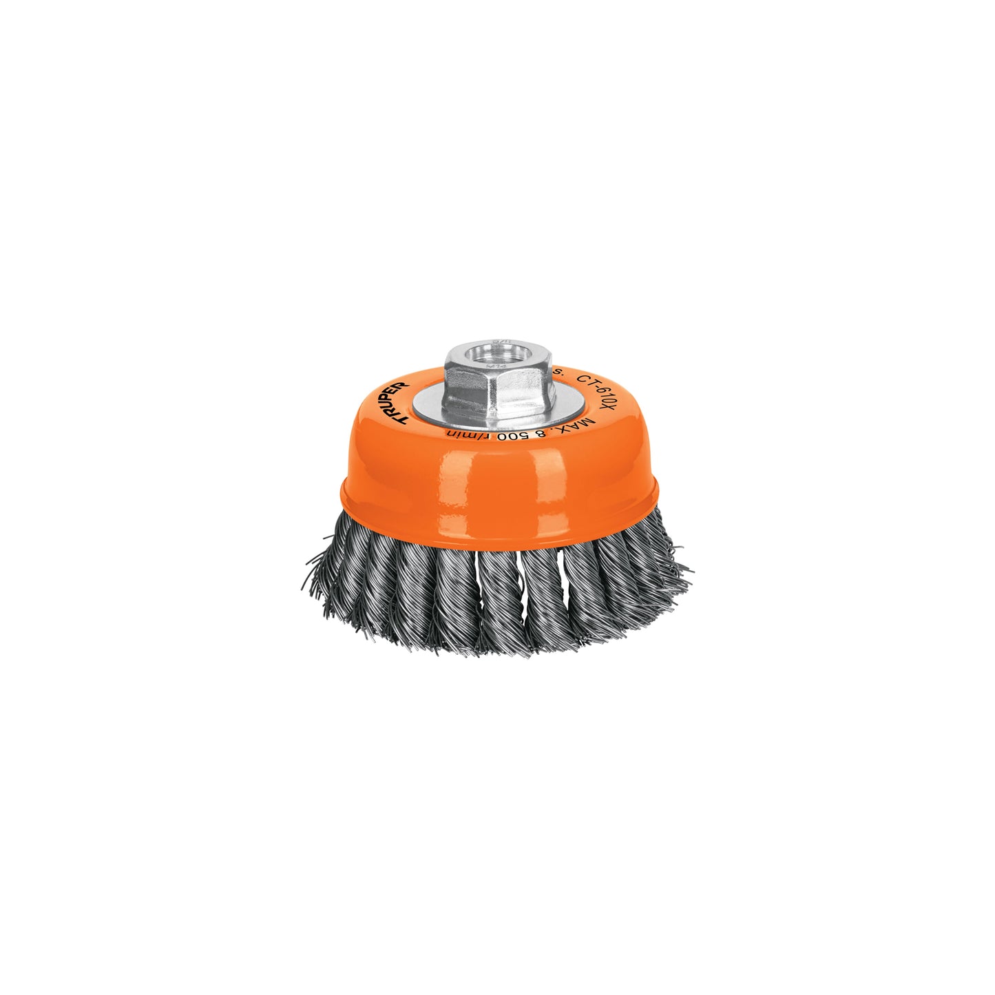 CT-610X Carda copa, alambre trenzado grueso, 4x5/8', para esmeril"