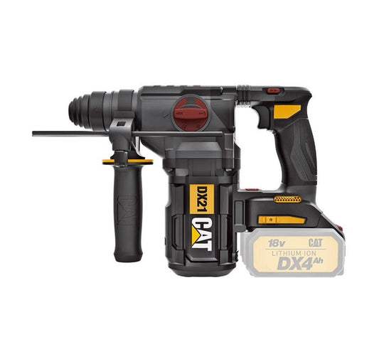 Rotomartillo SDS CAT 18V, modelo DX21KC0140, incluye batería 4.0Ah y cargador, ideal para trabajos portátiles de perforación.