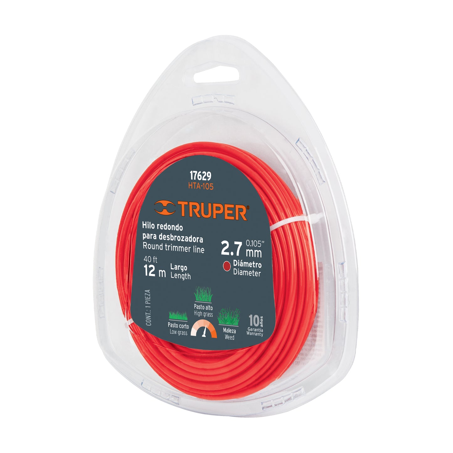 HTA-105 Hilos redondos para guadañadora en tarjeta, .105'