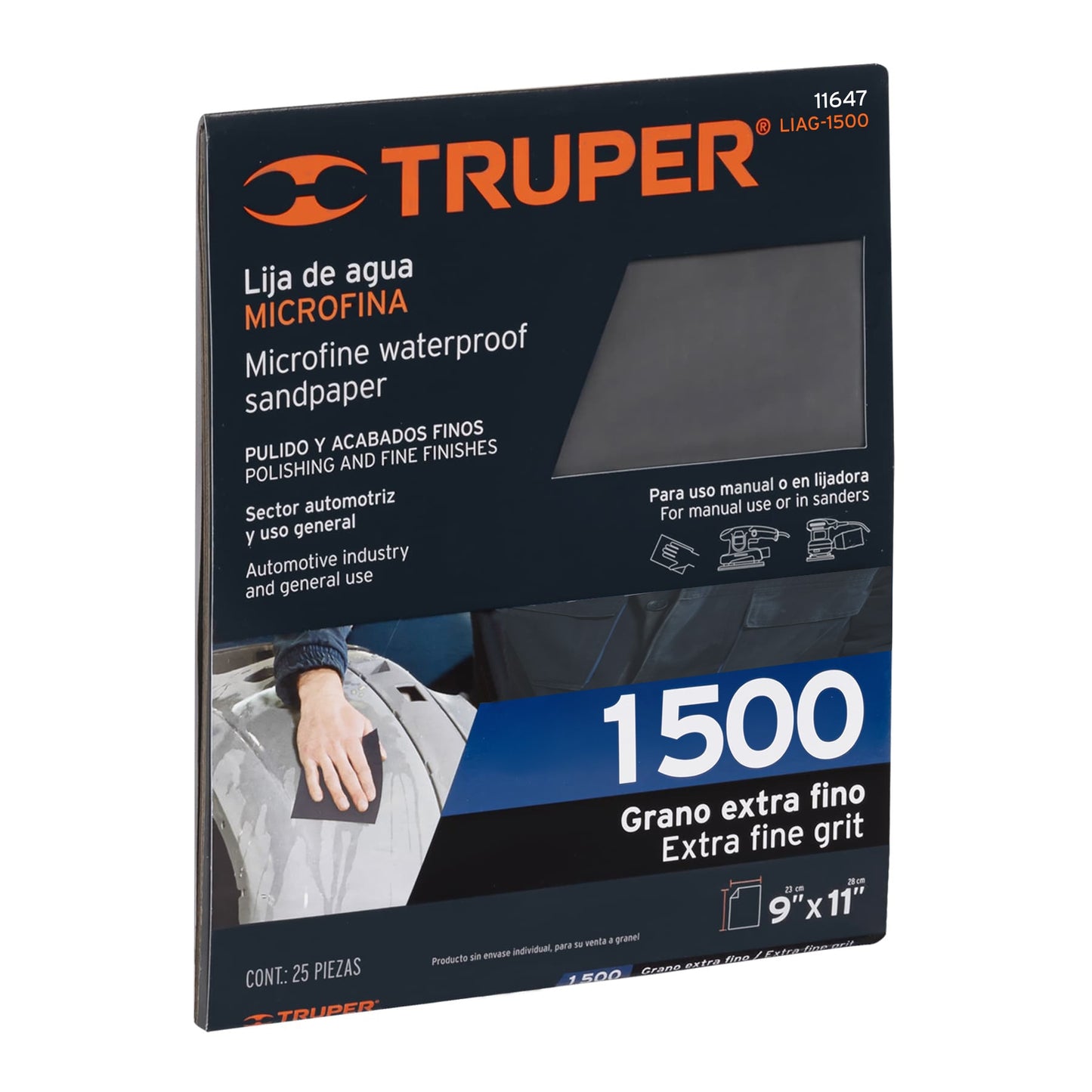 LIAG-1500 Lija de agua microfina papel impermeable, grano 1500"