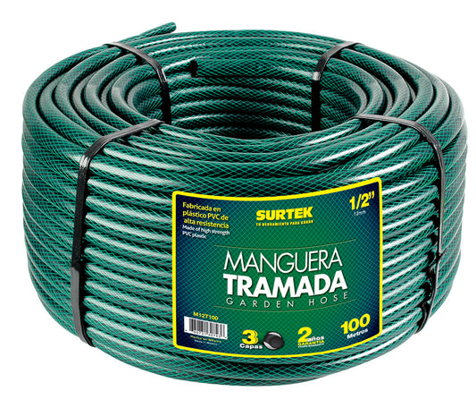 Manguera trama vde rl 1/2"100m