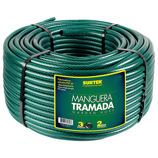 Manguera trama vde rl 1"100m