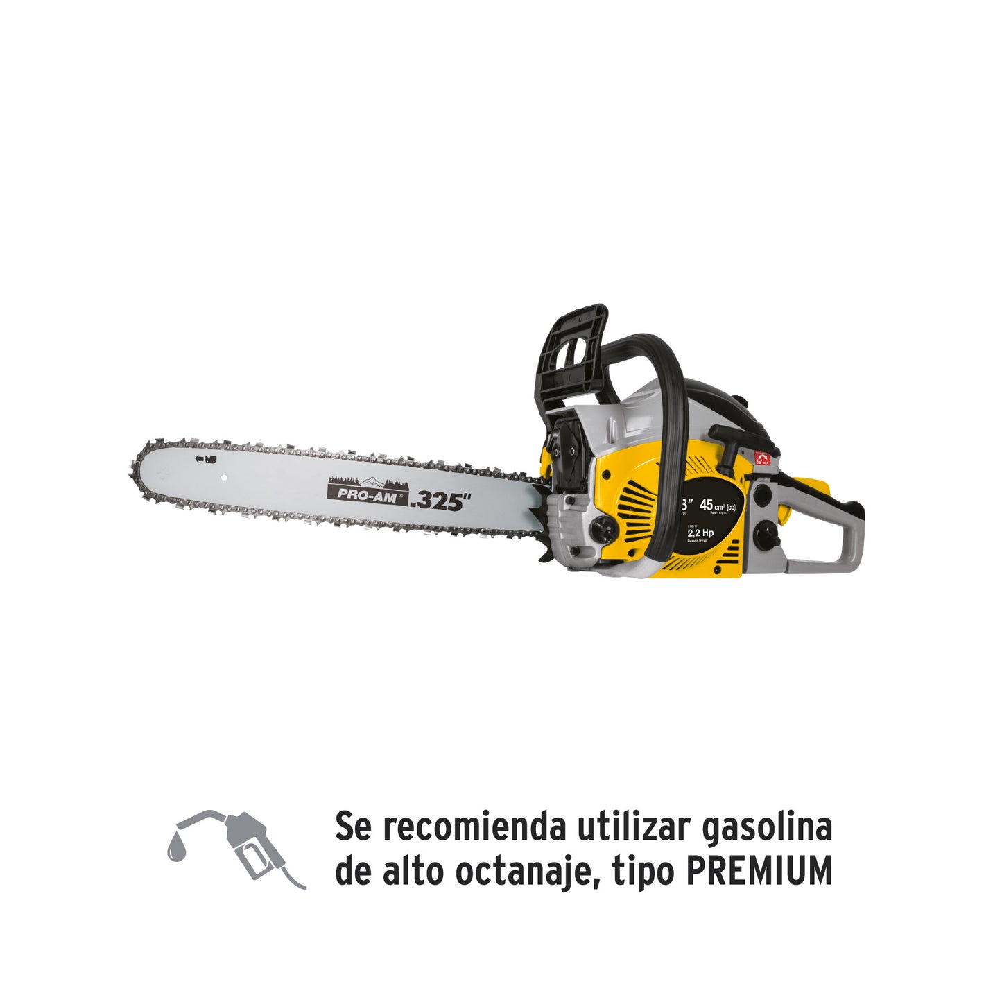 MOT-4518P Motosierra a gasolina, motor 45 cc, barra 18', Pretul"