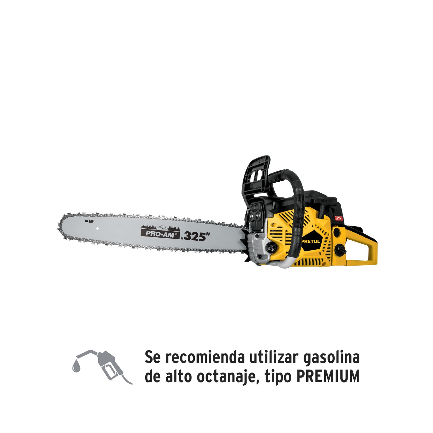 MOT-6020P Motosierra a gasolina, motor 60 cc, barra 20', Pretul"