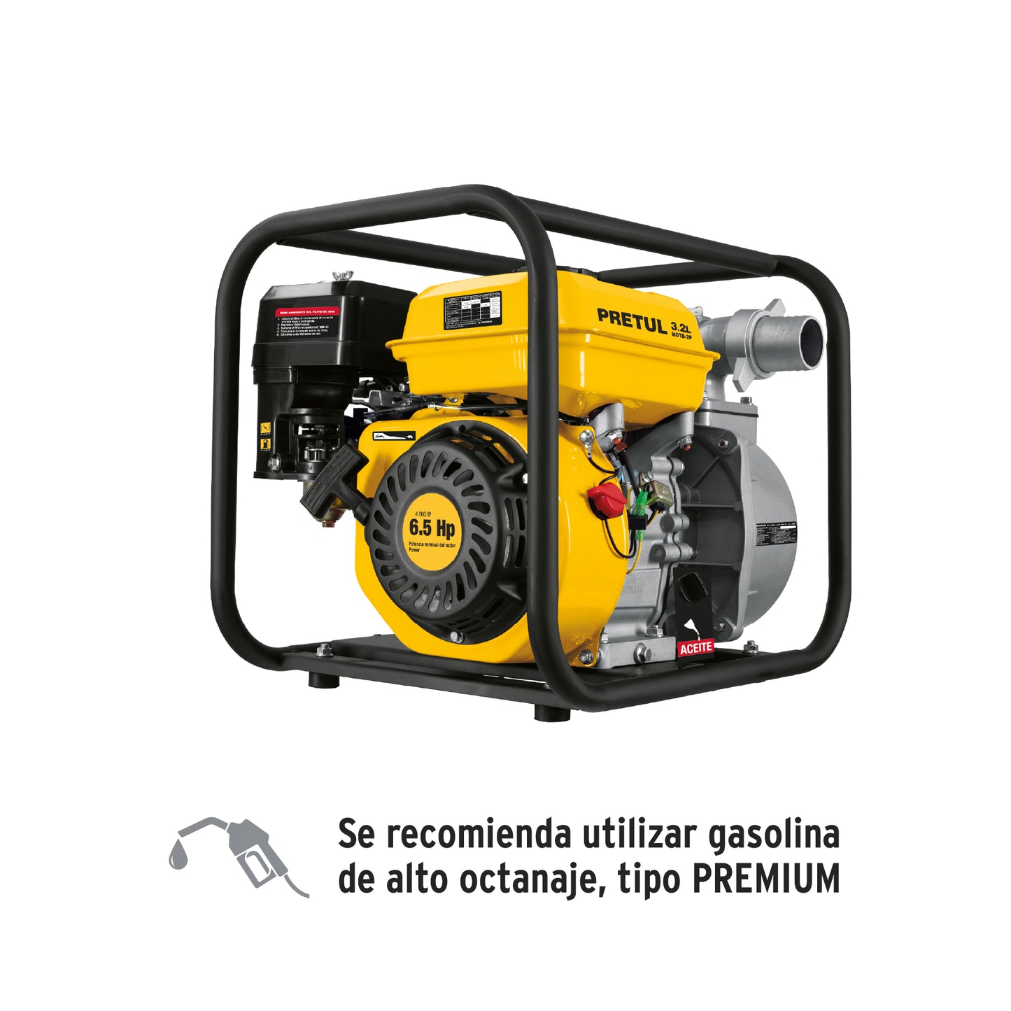 MOTB-2P Motobomba autocebante 2x2', 6-1/2 HP, a gasolina, Pretul"