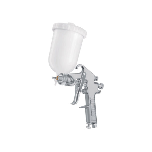 PIPI-402 Pistola p/pintar gravedad LVMP, vaso plástico, boq 1.7 mm"