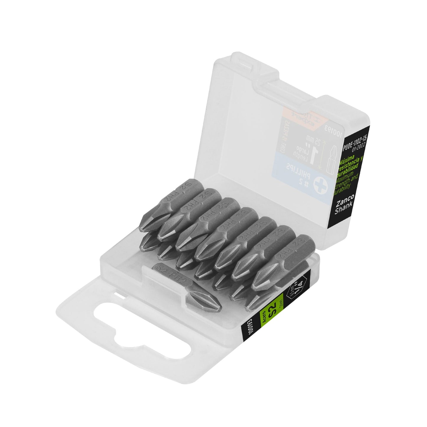 PUDE-1102-15 Puntas Phillips #2, 1', estuche con 15 piezas, Expert"