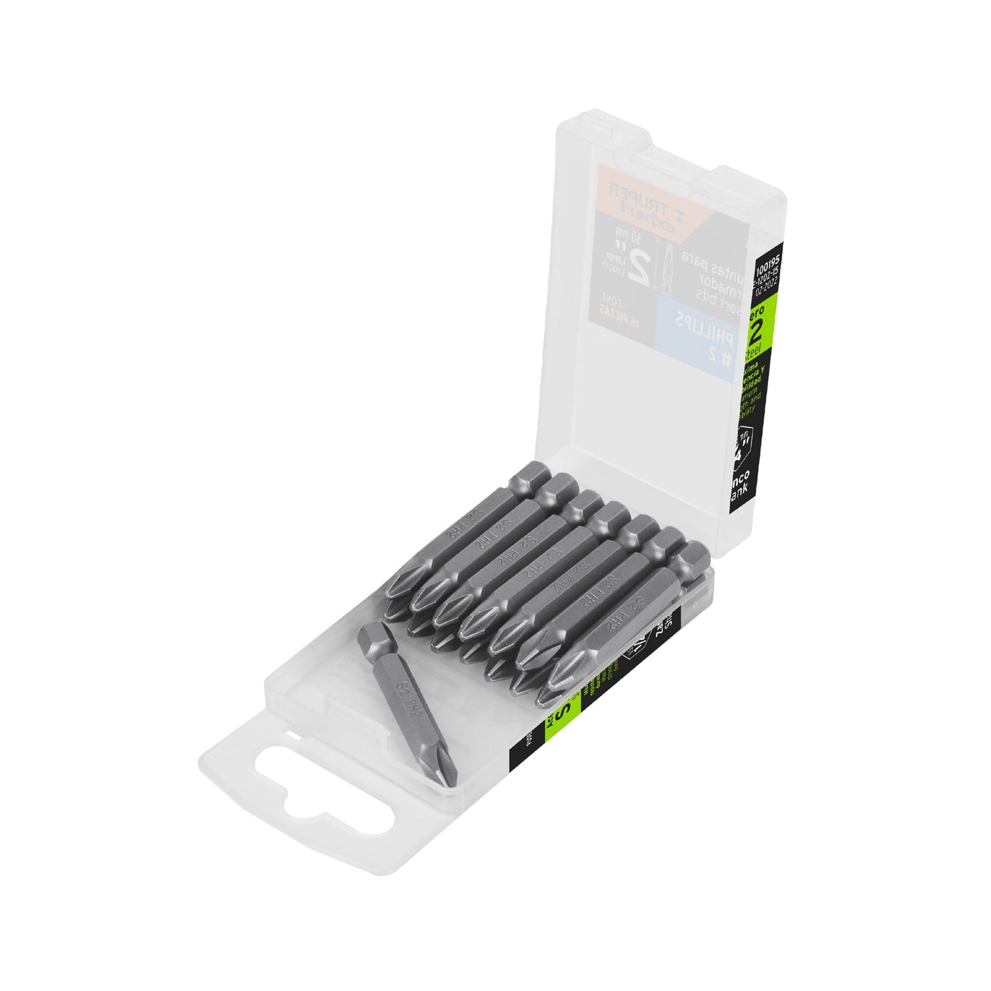 PUDE-1202-15 Puntas Phillips #2, 2', estuche con 15 piezas, Expert"