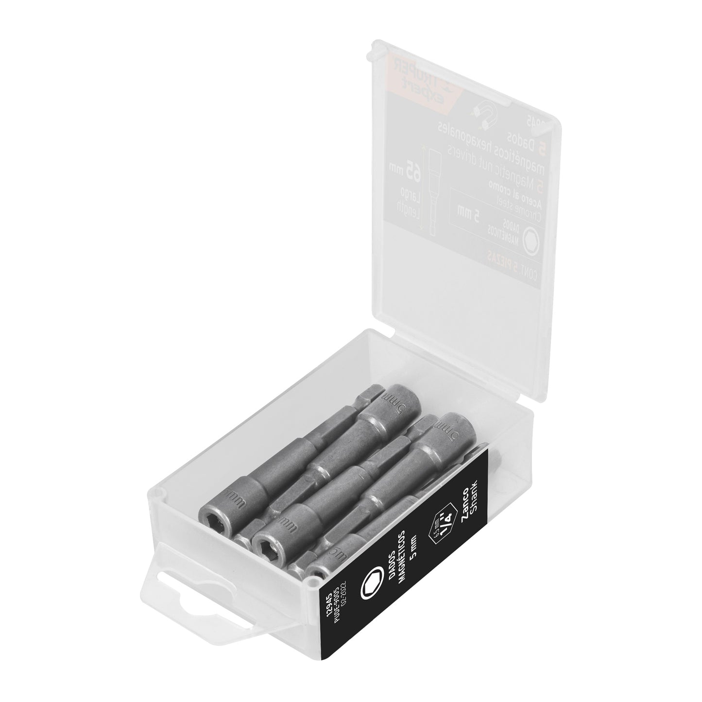 PUDE-9005 Juego de dados magnéticos, 5 mm, 5 piezas, Truper Expert"