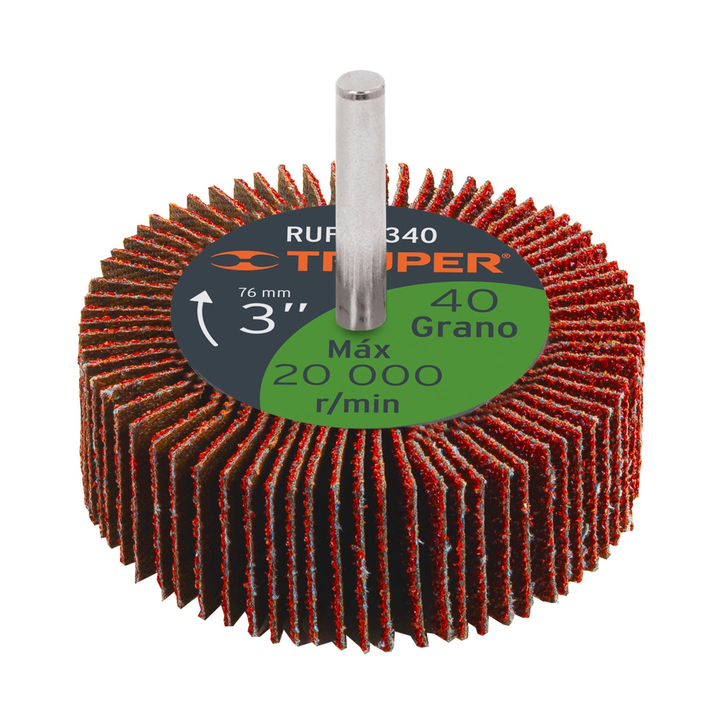 RUFLA-340 Rueda flap de 3", grano 40