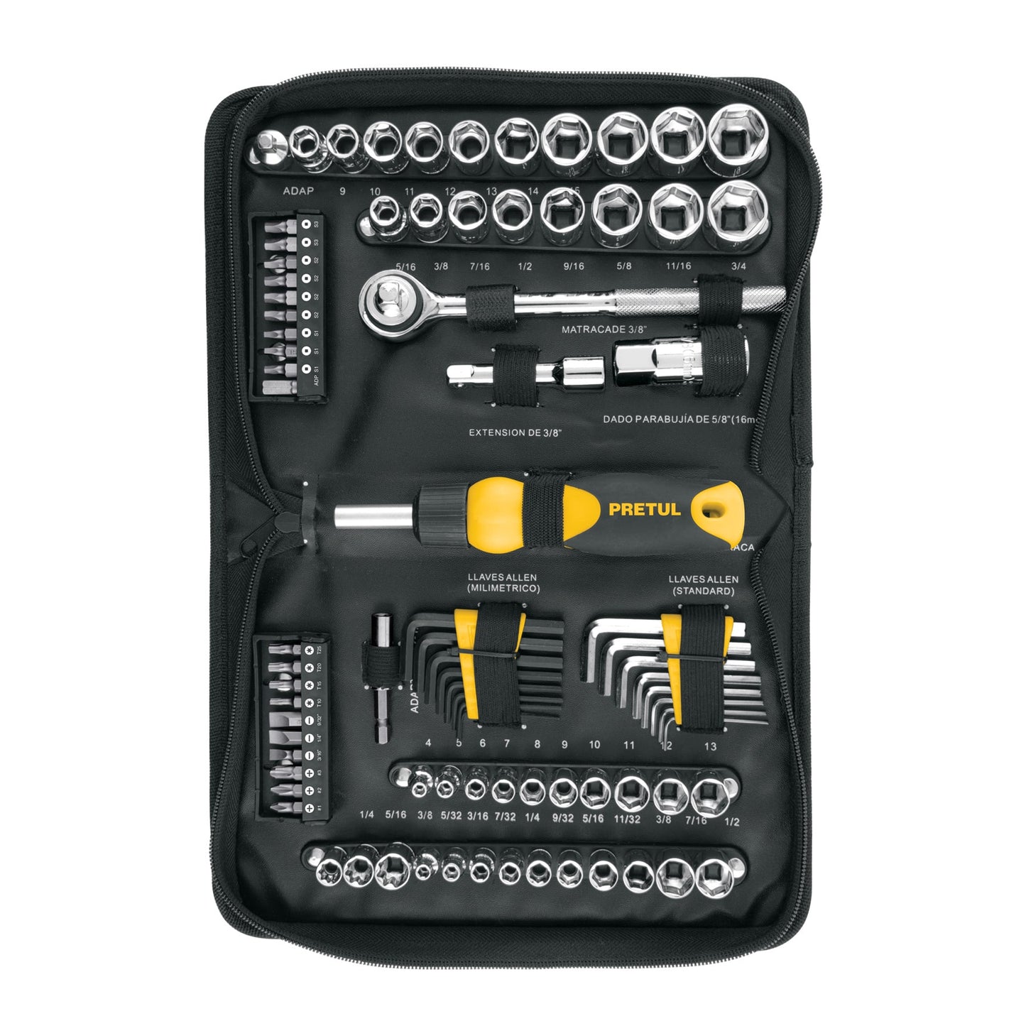 SET-85 Juego de herramientas, 85 piezas, Pretul