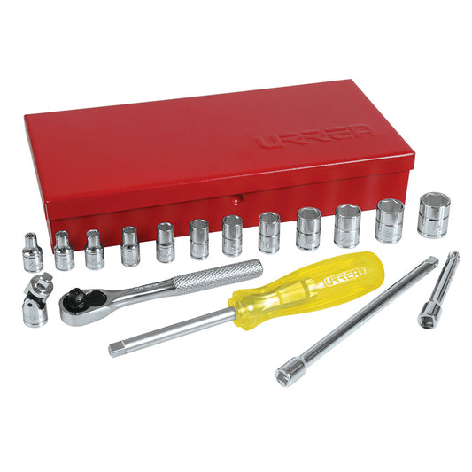 Jgo dados acc 1/4" mm 18pz