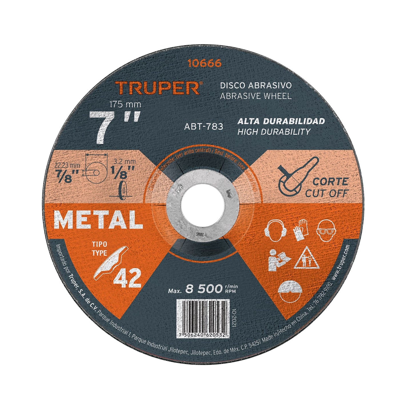 ABT-783 Disco de corte de metal  7", tipo 27, usos generales