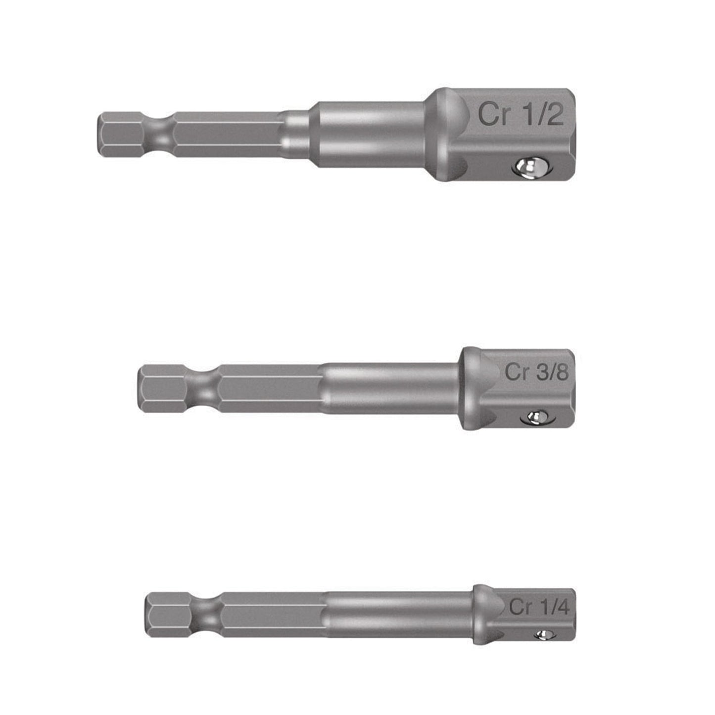 ADA-3 Juego de adaptadores para copas, 1/4", 3/8" y 1/2", 3 piezas