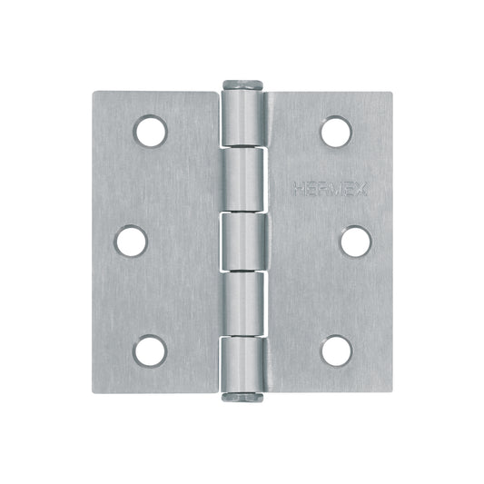 BC-253P Bisagra cuadrada, 2-1/2', cromo mate, cabeza plana