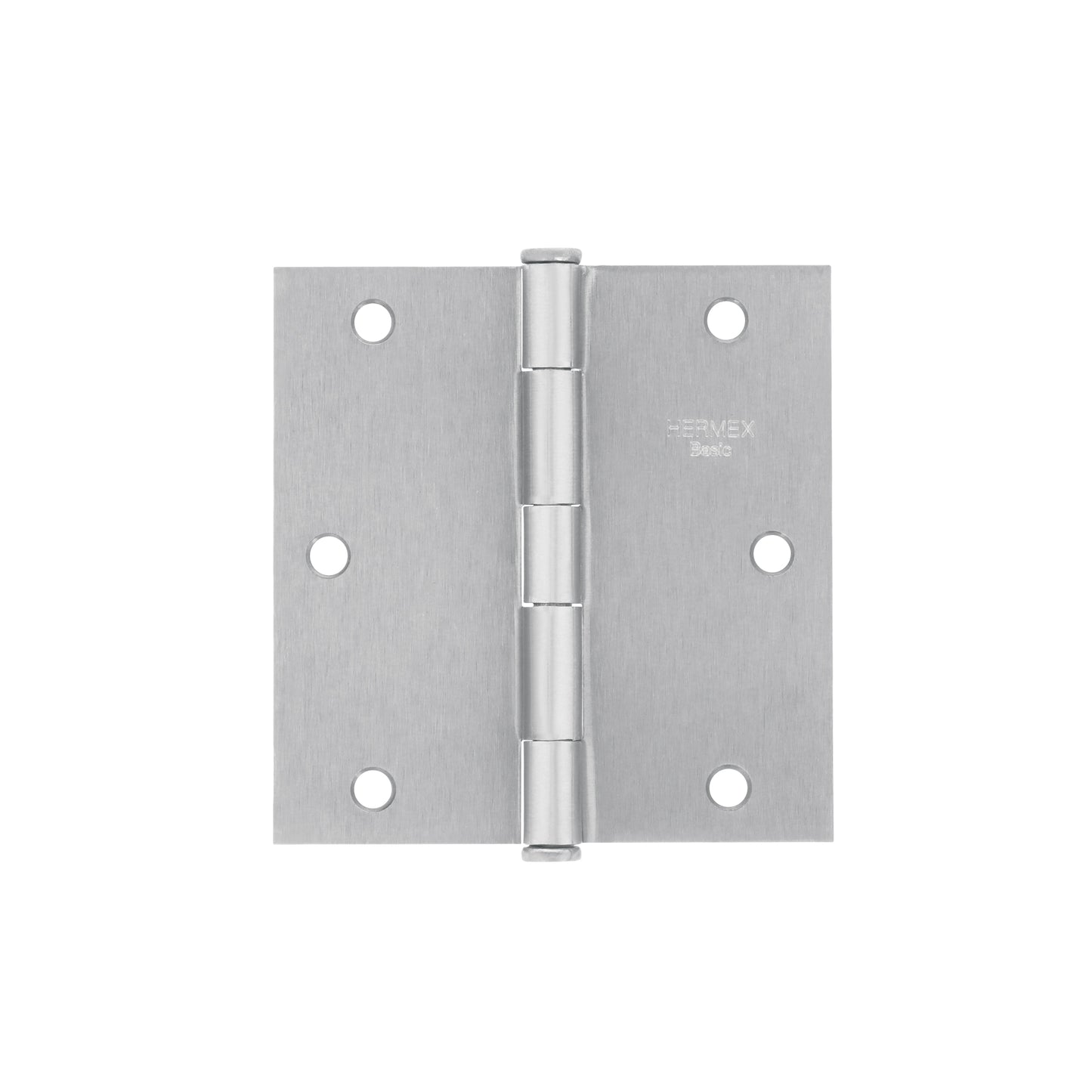 BC-353PP Bisagra cuadrada,cromo mate,cabeza plana, 3.5", Hermex Basic