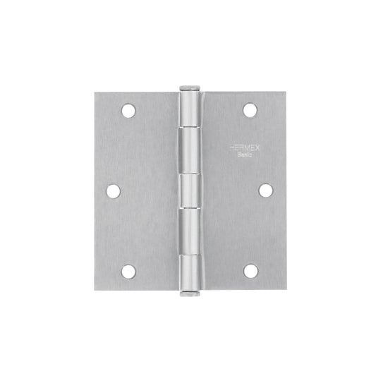 BC-353PP Bisagra cuadrada,cromo mate,cabeza plana, 3.5", Hermex Basic