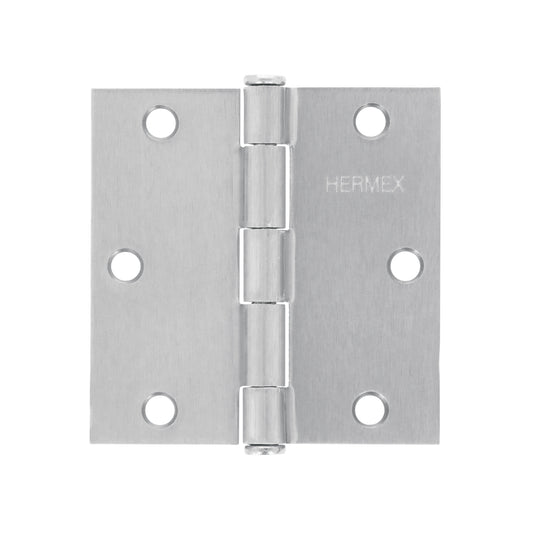 BC-353P Bisagra cuadrada, 3-1/2', cromo mate, cabeza plana