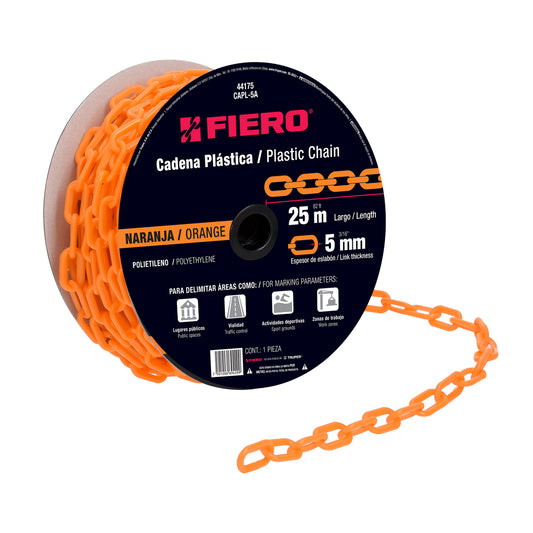 CAPL-5A Cadena de plástico de 5mm, naranja