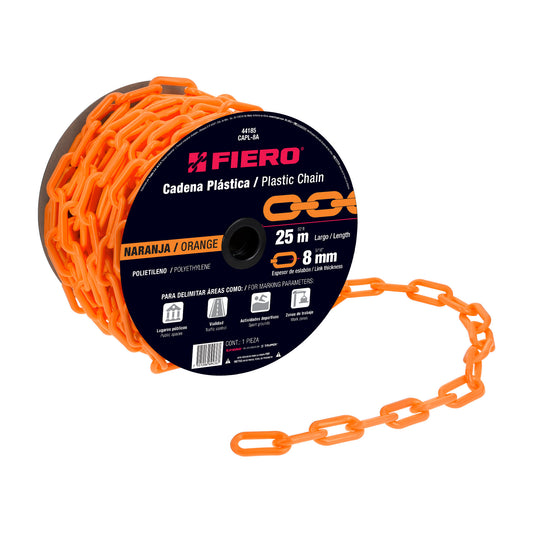 CAPL-8A Cadena de plástico de 8mm, naranja