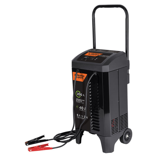 CARBA-200X Cargador de baterías con ruedas 12 V, 200 A, Truper Expert"