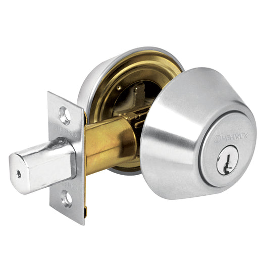 CERO-32P Cerrojo doble cilindro cromo mate