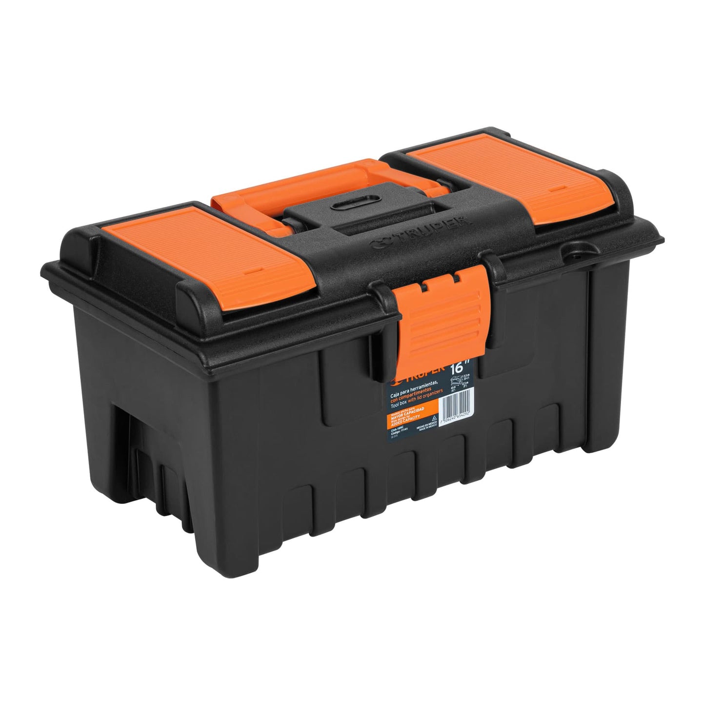 CHA-16NC Caja plástica 16' con compartimentos, naranja