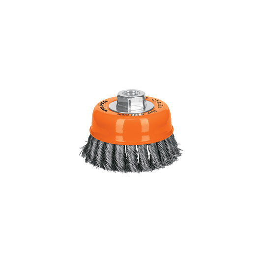 CT-610X Carda copa, alambre trenzado grueso, 4x5/8', para esmeril"