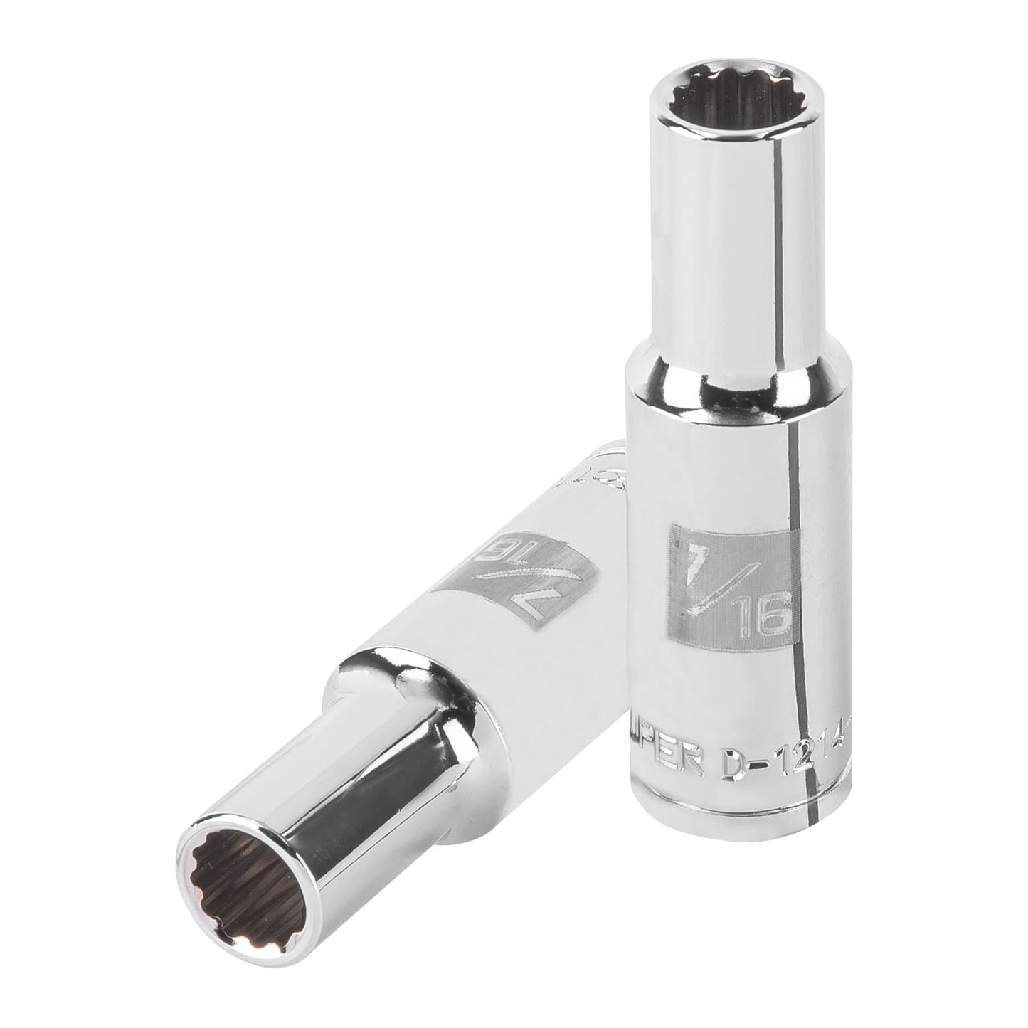 D-1214-EL Dado largo de 12 puntas, cuadro 1/2' de 7/16'"