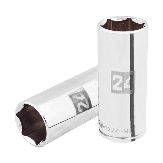 D-1224-ML Dado largo de 6 puntas, cuadro 1/2' de 24 mm"