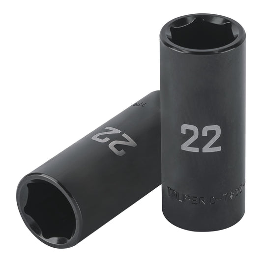 D-7322-ML Dado largo de impacto de 22mm, 6 puntas, cuadro 1/2'"