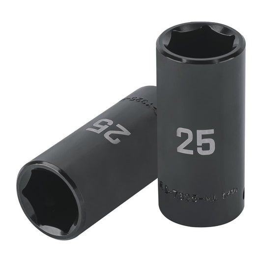 D-7325-ML Dado largo de impacto de 25mm, 6 puntas, cuadro 1/2'"