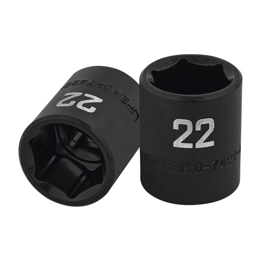 D-7422-M Dado de impacto de 22mm, 6 puntas, cuadro 1/2'"