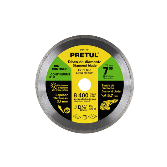 DID-170P Disco diamantado continuo, 7", Pretul