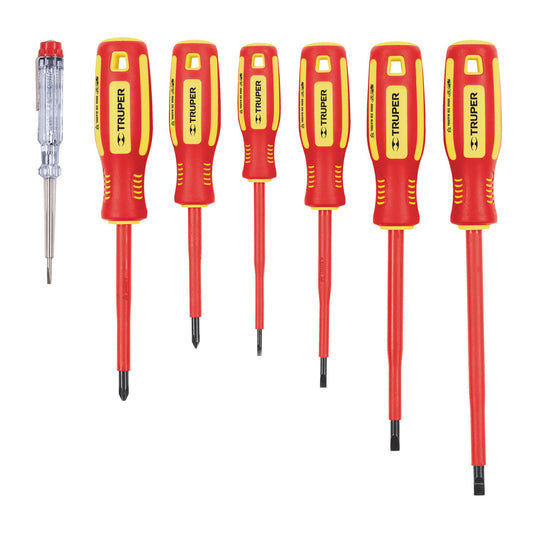 DTJ-7D Juego de 6 destornilladores dieléctricos y 1 tester