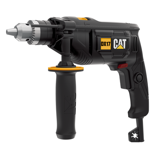 Taladro percutor CAT 1/2", modelo DX17U, potente motor de 750W, ideal para trabajos de perforación en diversos materiales.
