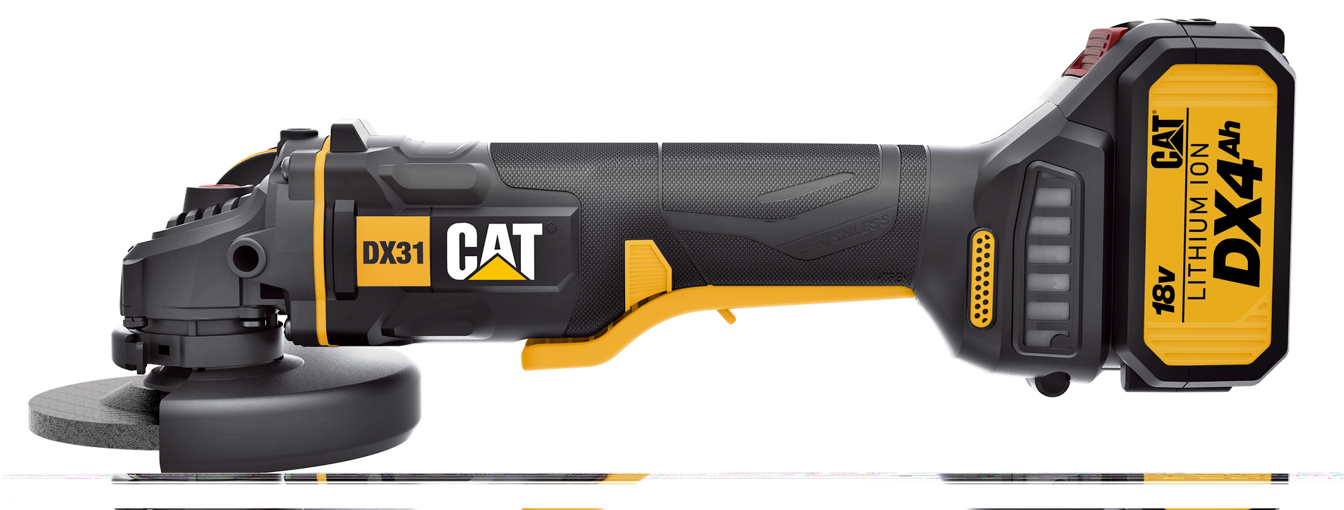 Pulidora CAT 4-1/2", modelo DX31KC0140, incluye batería 4.0Ah y cargador, ideal para trabajos portátiles de pulido.