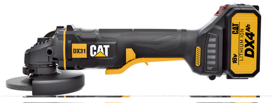 Pulidora CAT 4-1/2", modelo DX31KC0140, incluye batería 4.0Ah y cargador, ideal para trabajos portátiles de pulido.