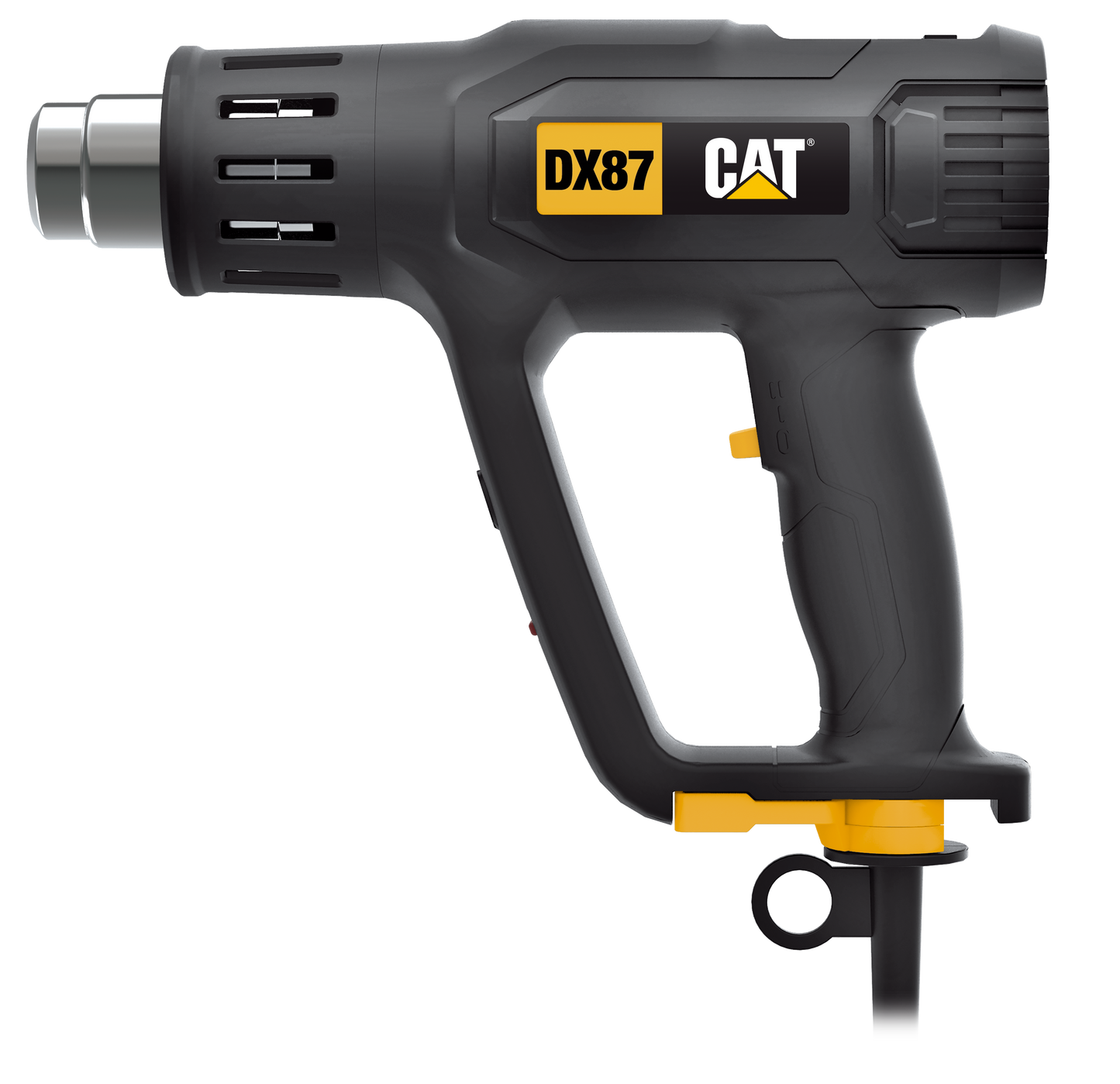 Pistola de calor CAT 1.800W, modelo DX87U, ideal para trabajos profesionales de soldadura y pintura.