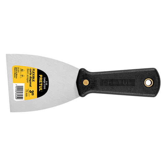 E-3F Espátula flexible, mango plástico, 3' Pretul
