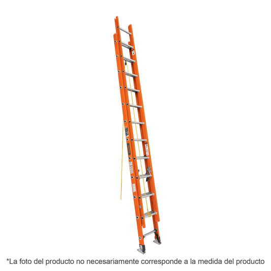 ESE-228FV Escalera de extensión, tipo II, 28 peldaños, fibra de vidrio"