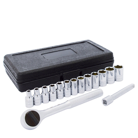 Jgo dados acc 1/4" mm 15pz