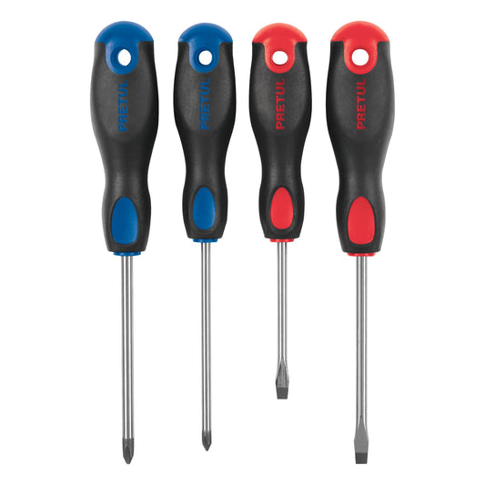 JD-4BP Juego de destornilladores, 4 piezas, mango Comfort Grip, Pretul