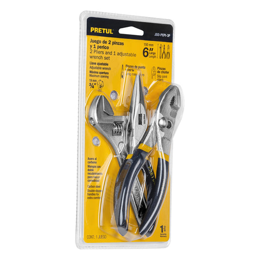JGO-PEPI-3P Juego de 2 alicates y 1 llave expansiva 6", Pretul