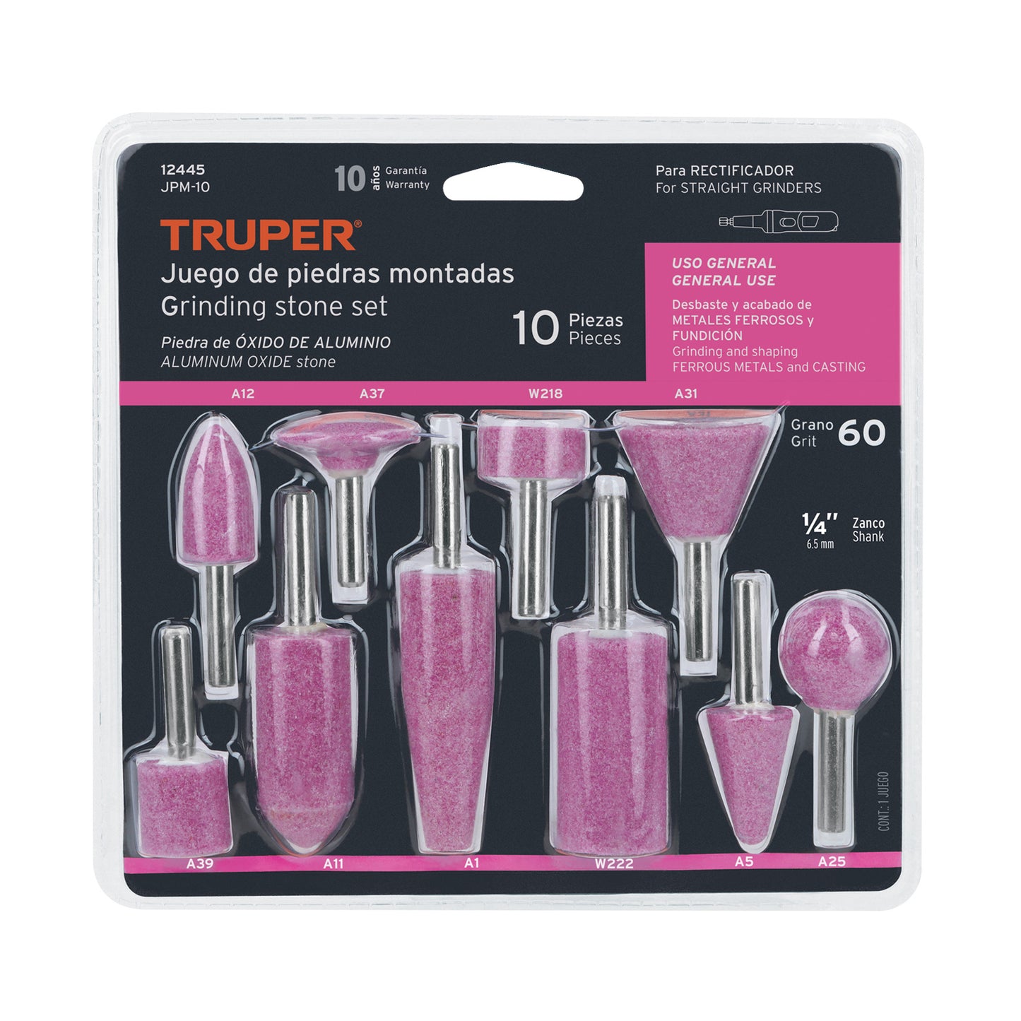 JPM-10 Juego de puntas montadas, 10 piezas