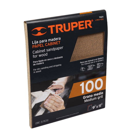 LIMA-100 Lija para madera papel cabinet, grano 100"